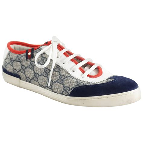 red white and blue gucci sandals